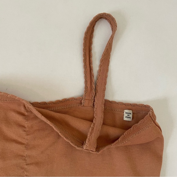 Doen Kami Tank Top Women's Medium 100% Cotton Mauve Pink Scalloped Hem Boho - Picture 7 of 8